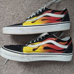 Vans Flame Old Skool Shoes Sneakers Size 6 Men Off The Wall Skate